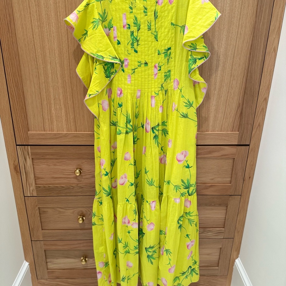 Cynthia Rowley Yellow Pink Maxi Sundress Wedding Guest - Picture 6 of 6